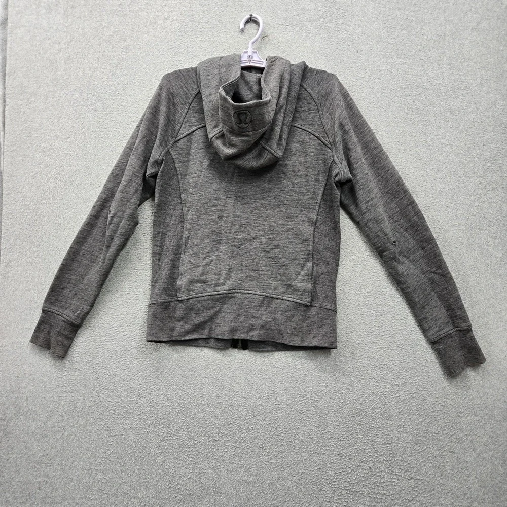 Lululemon Women Jacket 8 Gray Scuba Full Zip Hoodie READ